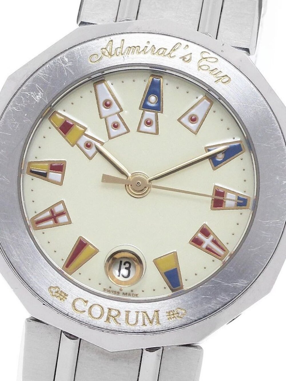 CORUM Admirals cup 39.610.20 V050 Date Ivory Dial Quartz Ladies Watch_971484